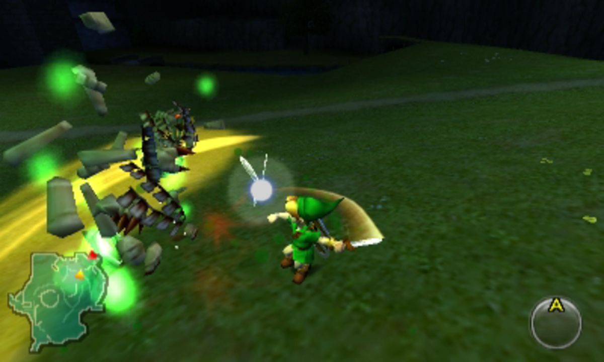 Young Link combattant Stalchildren de 'The Legend of Zelda: Ocarina of Time 3D'