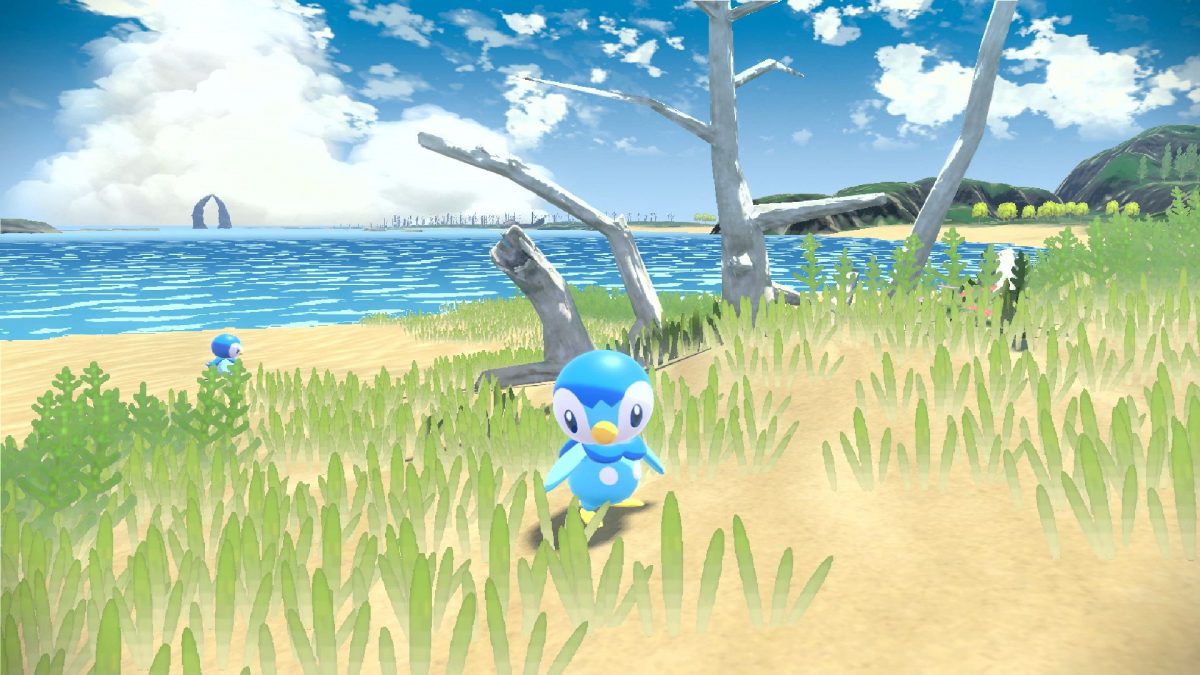 Tiplouf sauvage près de la plage dans 'Pokémon Legends : Arceus'
