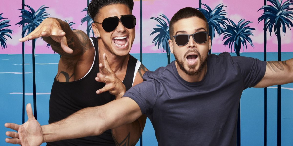 Paul « Pauly D » DelVecchio et Vinny Guadagnino dans une publicité pour Jersey Shore : Family Vacation