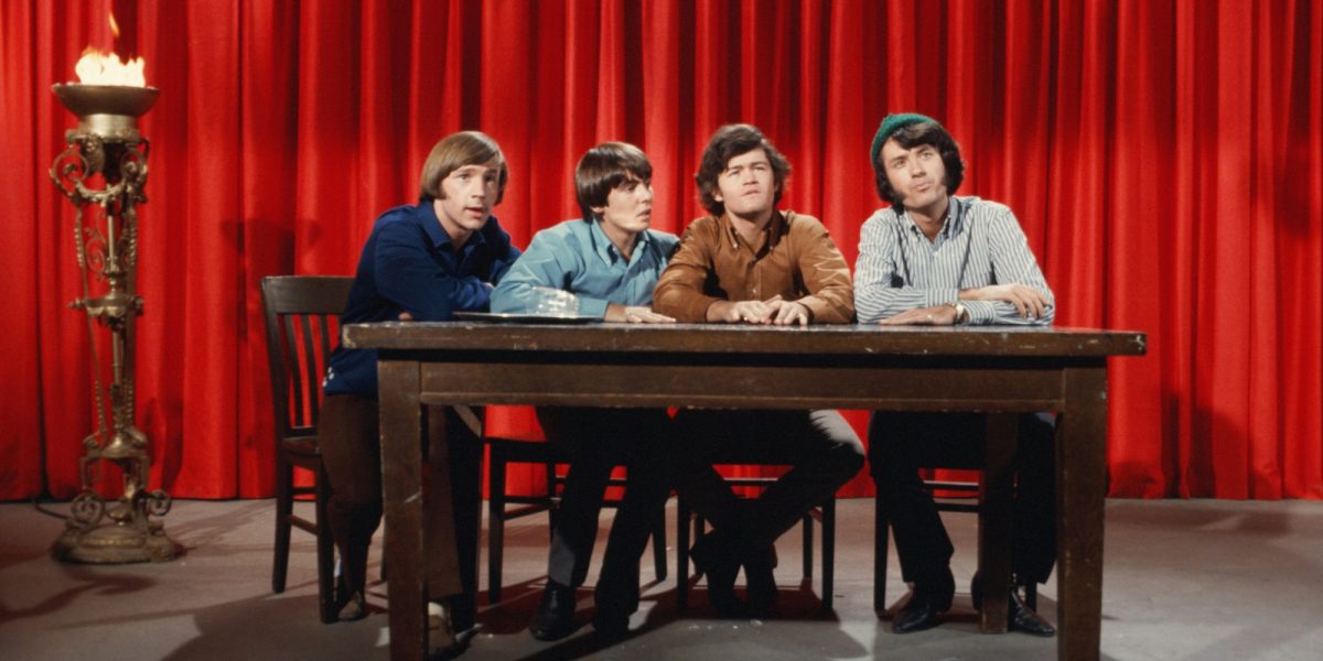 Les Monkees sur le tournage de l'épisode The Devil and Peter Tork.