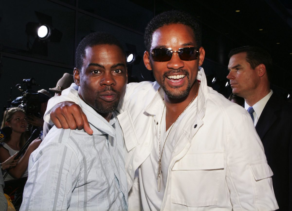 Chris Rock, qui a été giflé par et Will Smith même si Smith a fait des blagues chauves dans le passé, posant ensemble à la première de Hustle & Flow en 2005