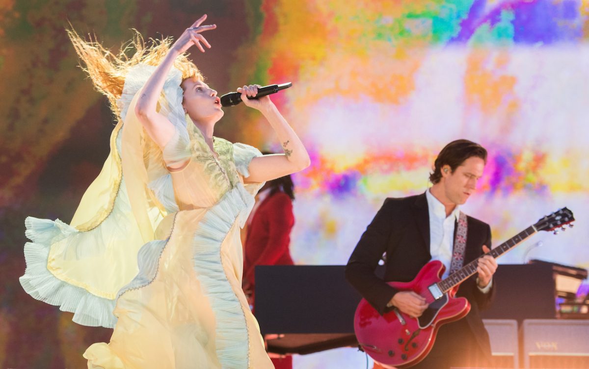 Florence Welch en concert avec Florence + the Machine à Hyde Park, Londres, 2019.