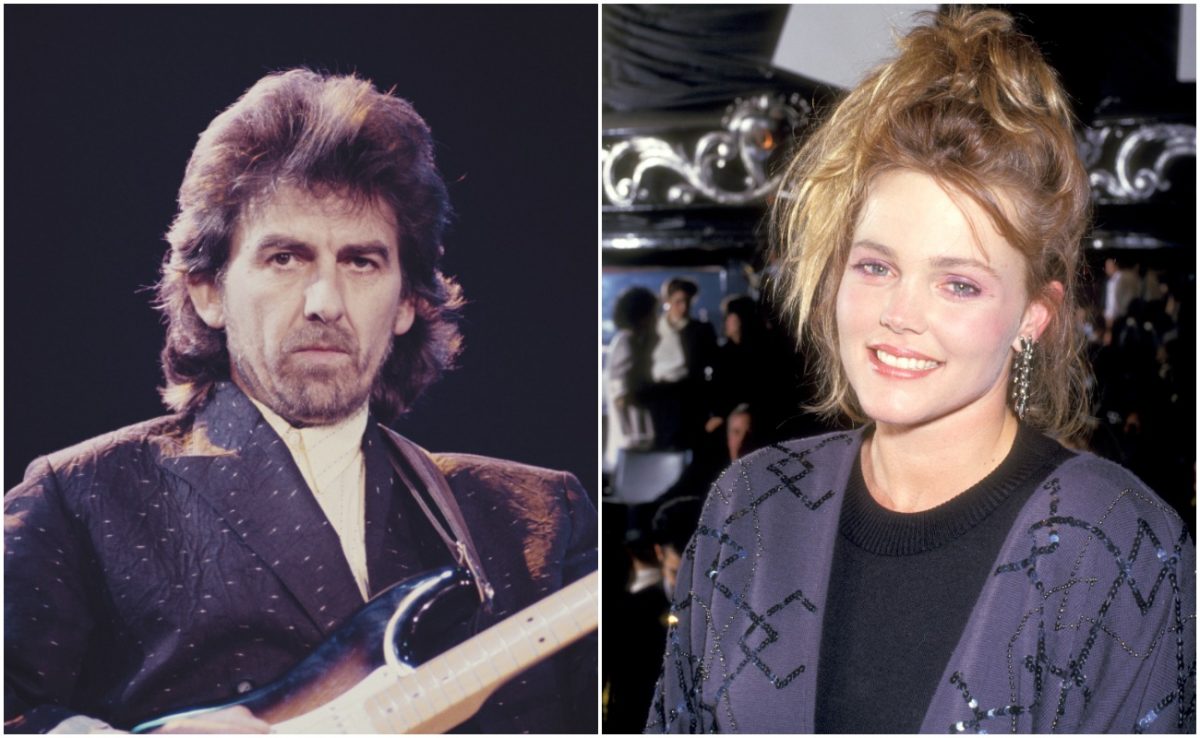 George Harrison se produisant au Prince's Trust Concert en 1987 et Belinda Carlisle assistant à l'enregistrement du concert télévisé spécial 'Cinemax Sessions : The Legendary Ladies' en 1987.