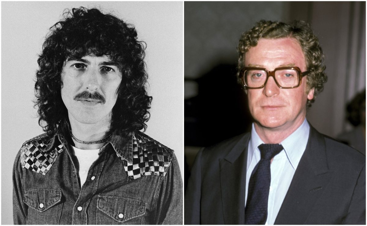George Harrison portait du denim en 1977 et Michael Caine aux Publicists Guild of America Awards en 1984.