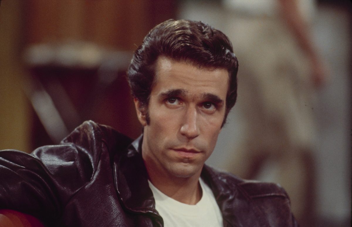 L'acteur Henry Winkler porte une veste en cuir sur cette photo de 1976 en tant que personnage de 