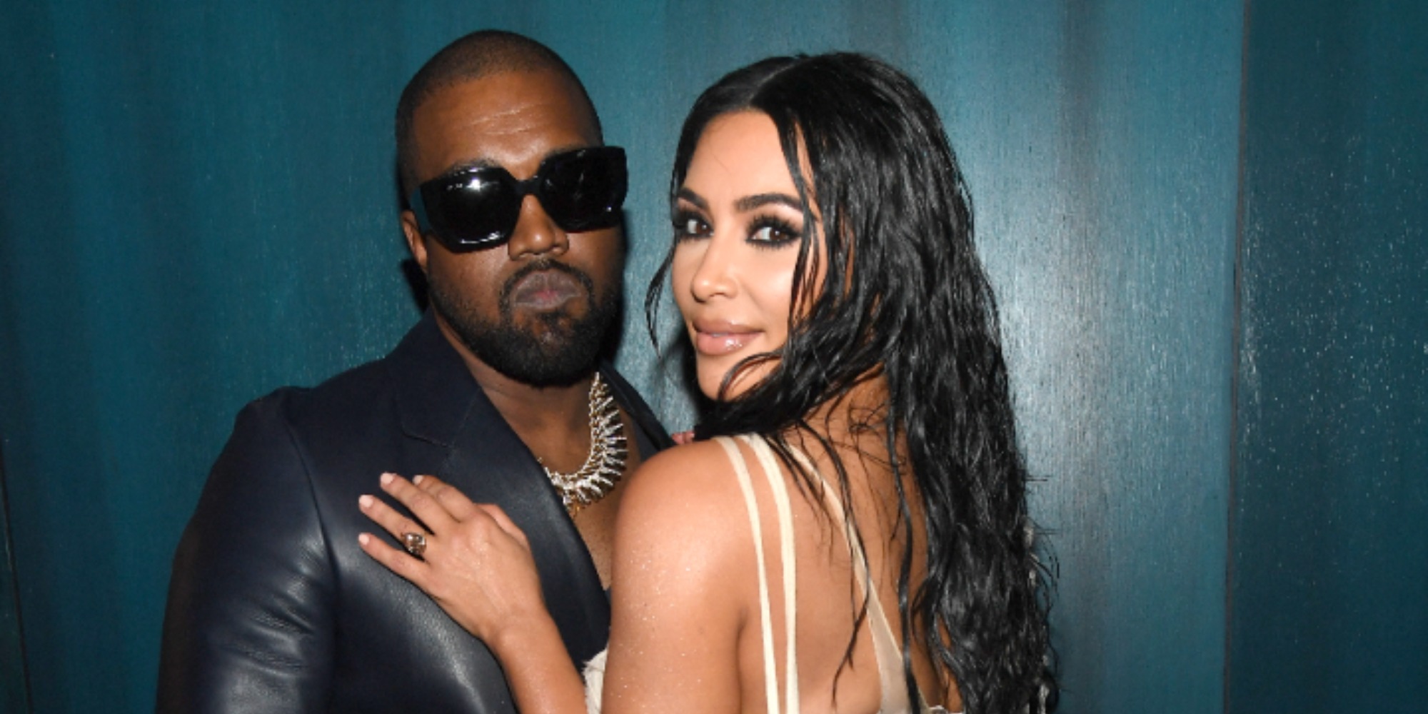 Kanye West et Kim Kardashian à la soirée Vanity Fair des Oscars en 2020.