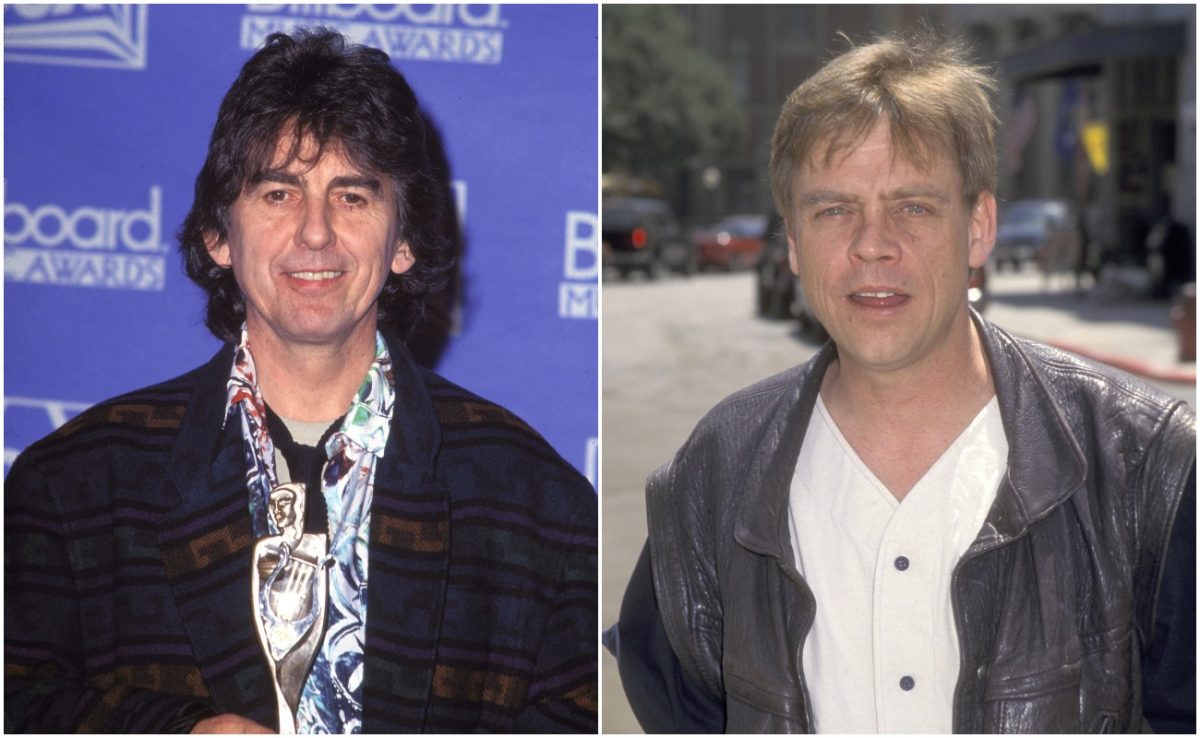George Harrison aux Billboard Music Awards 1992 et Mark Hamill à la première de 