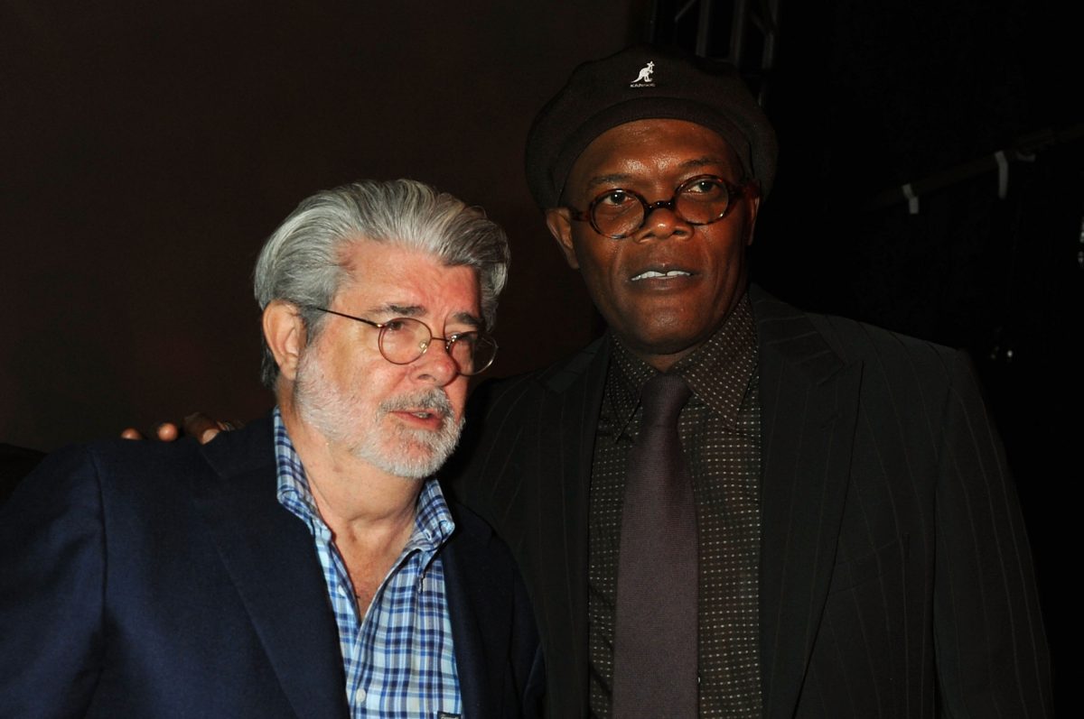 George Lucas et Samuel L. Jackson de Star Wars assistent aux Scream Awards de Spike TV en 2008.