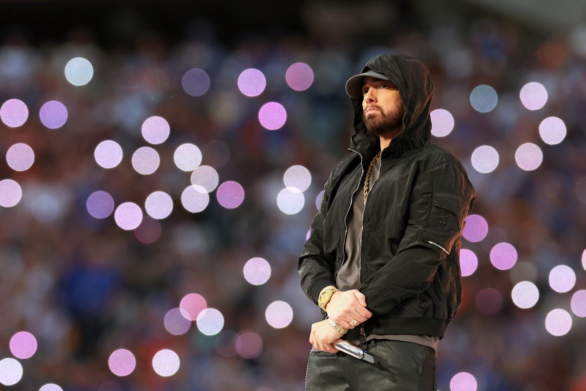 Eminem sur scène pour sa performance lors du Pepsi Super Bowl LVI Halftime Show