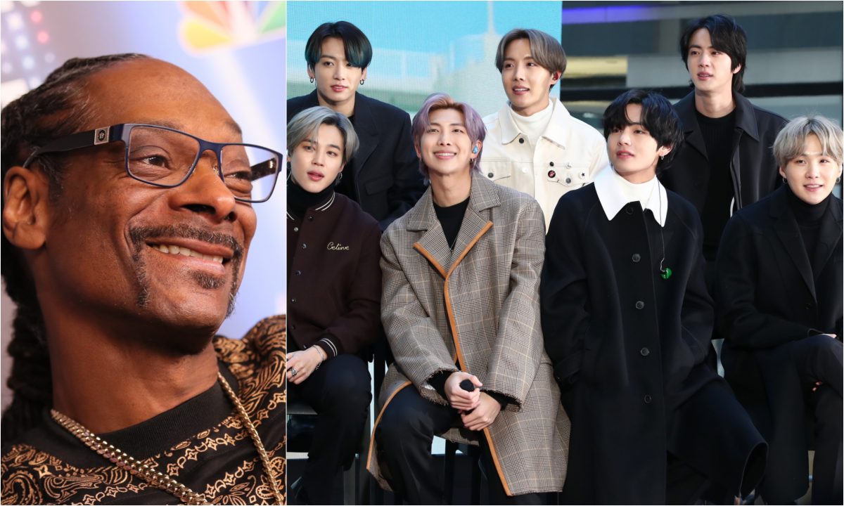 Une photo jointe de Snoop Dogg et des membres de BTS