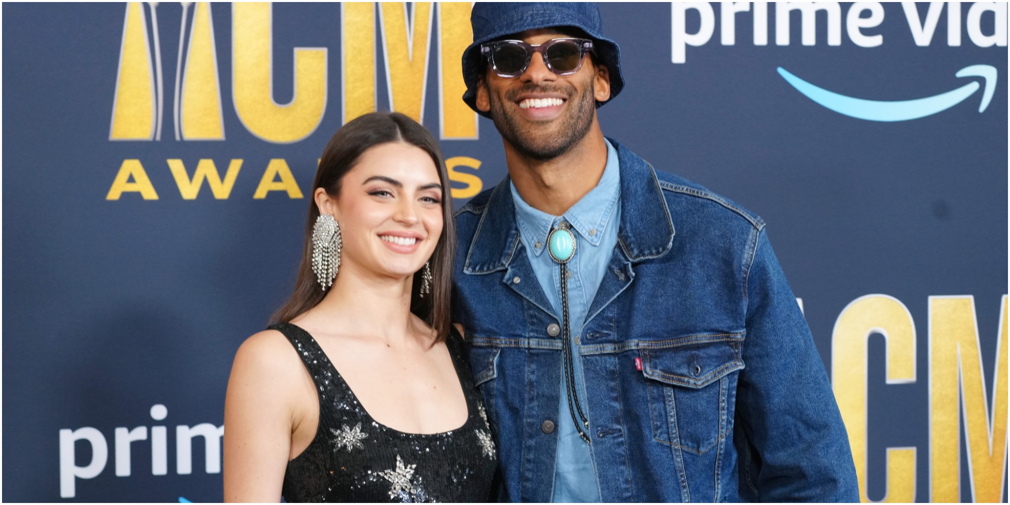 Matt James et Rachael Kirkconnell sur le tapis rouge.