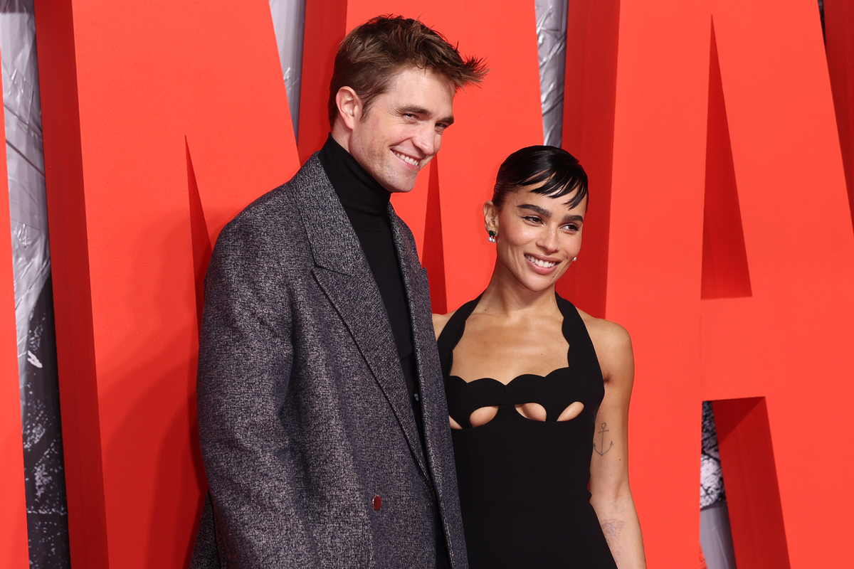 Robert Pattinson et Zoë Kravitz lors d'une projection spéciale de