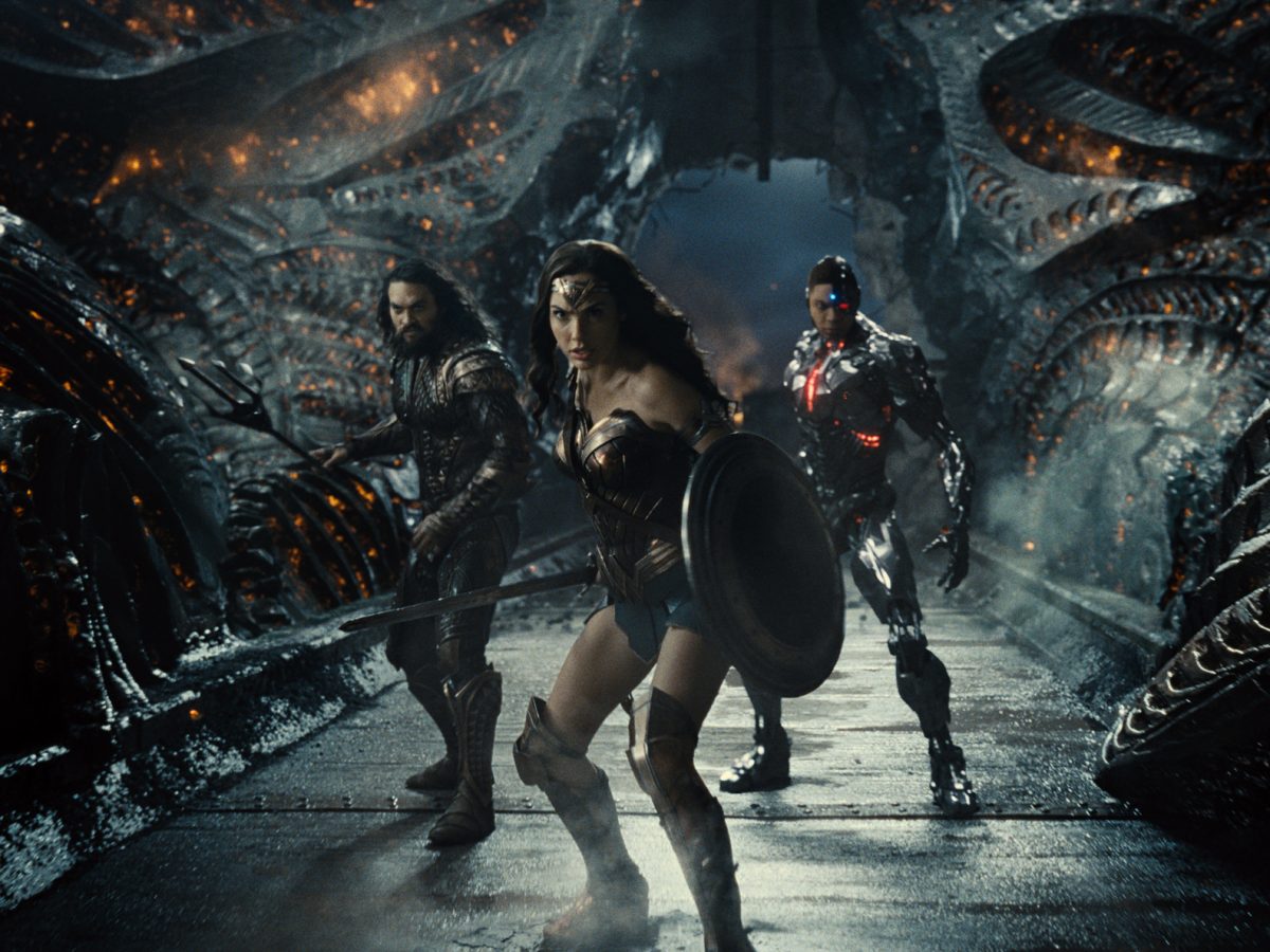 Projet DCEU 'Zack Snyder's Justice League.'  Il comprend Aquaman, Wonder Woman et Cyborg.  Certains de ces personnages pourraient être transférés dans le DCEU de Warner Bros. Discovery.