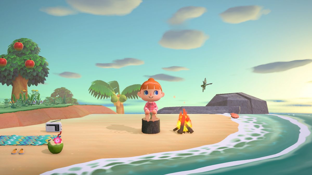 Un villageois assis sur la plage dans Animal Crossing: New Horizons pour représenter le 1er mai 2022