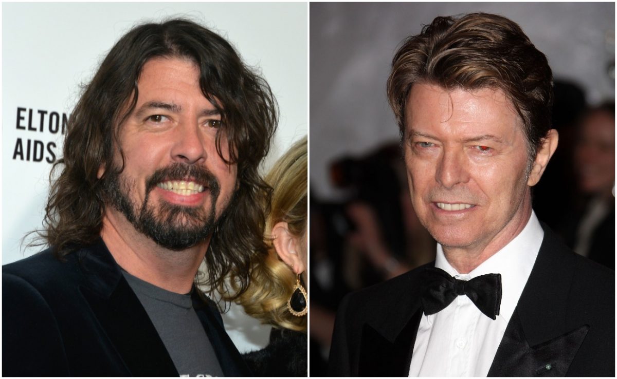 Dave Grohl à la 24e soirée annuelle de visionnement des Oscars de la Elton John AIDS Foundation.  David Bowie au gala du Metropolitan Museum of Art Costume Institute.