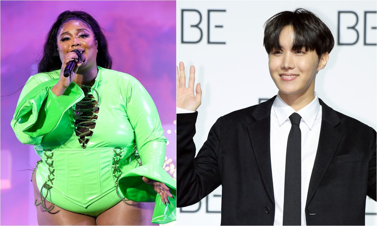 Une photo jointe de Lizzo et J-Hope de BTS