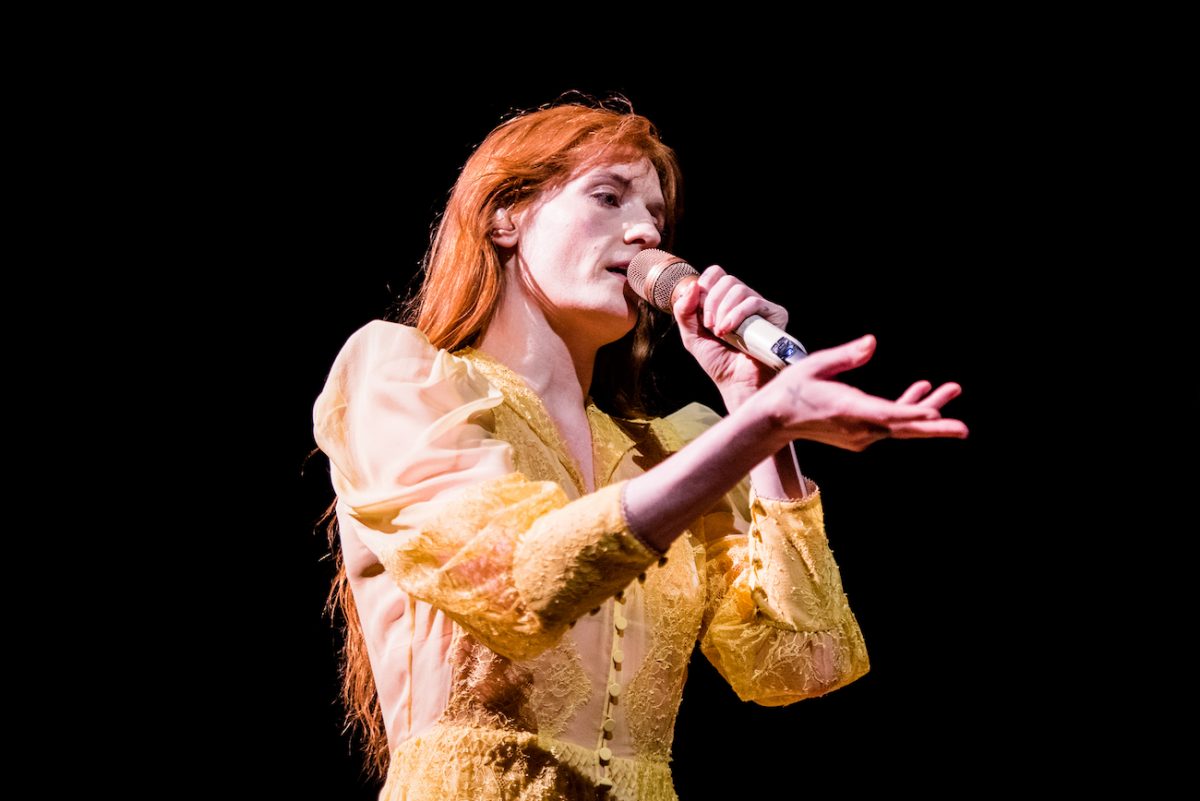 Florence Welch en concert avec Florence + the Machine à Turin, 2019.