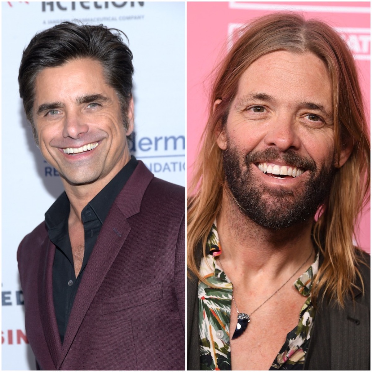 Une photo de John Stamos à côté d'une photo de Taylor Hawkins.