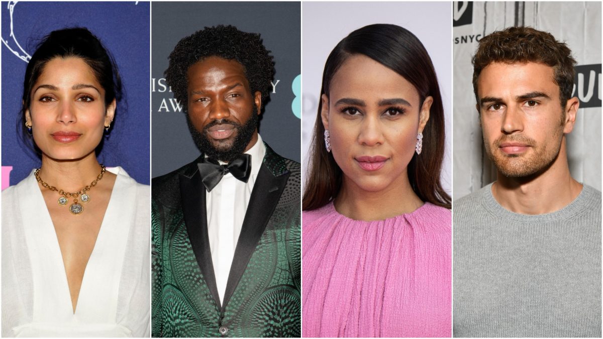 Photos côte à côte de 'Mr. Les membres de la distribution de Malcolm's List Freida Pinto, Ṣọpẹ́ Dìrísù, Zawe Ashton et Theo James