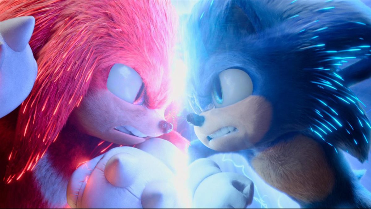 Knuckles (Idris Elba) et Sonic (Ben Schwartz) dans Sonic The Hedgehog 2