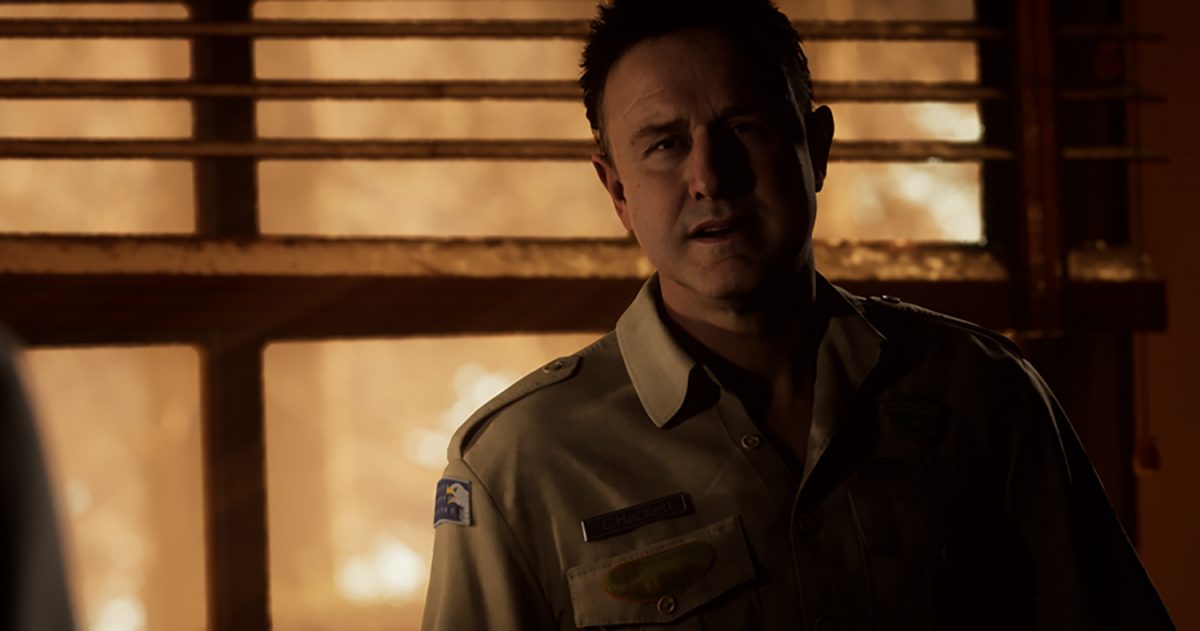 David Arquette dans le rôle de Chris dans The Quarry, un jeu vidéo d'horreur cinématographique qui arrivera à l'été 2022.