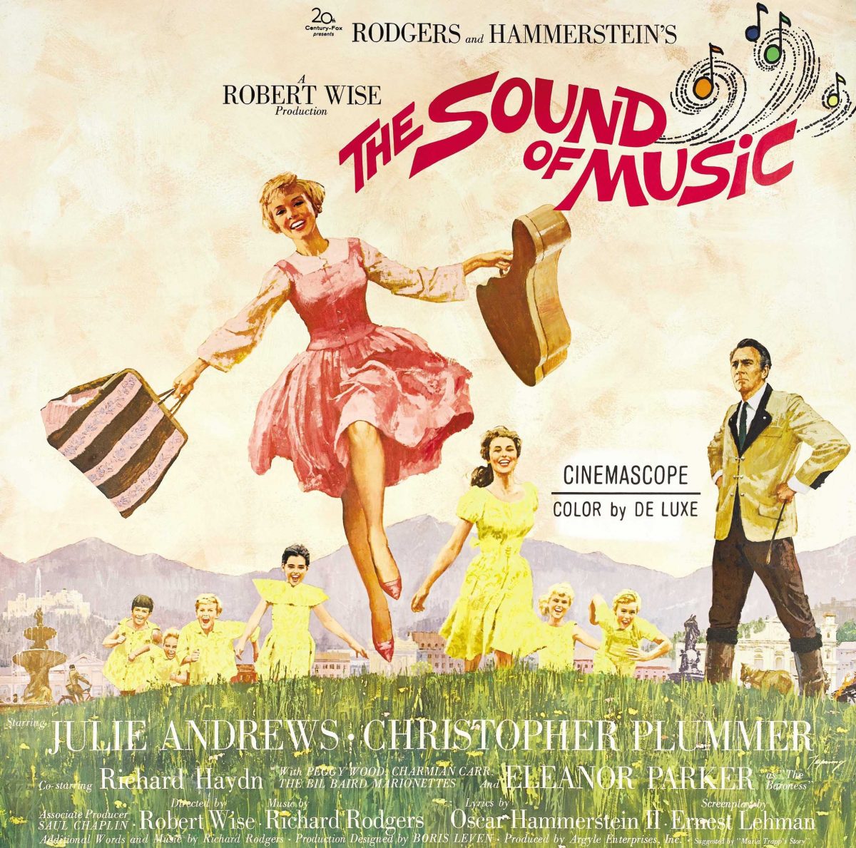 Julie Andrews sur une affiche pour 'The Sound of Music'