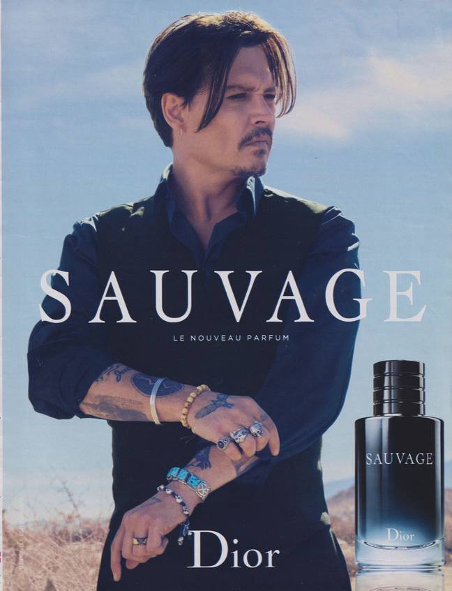 Johnny Depp est le visage de Dior Sauvage depuis 2015. Crédit : Alamy