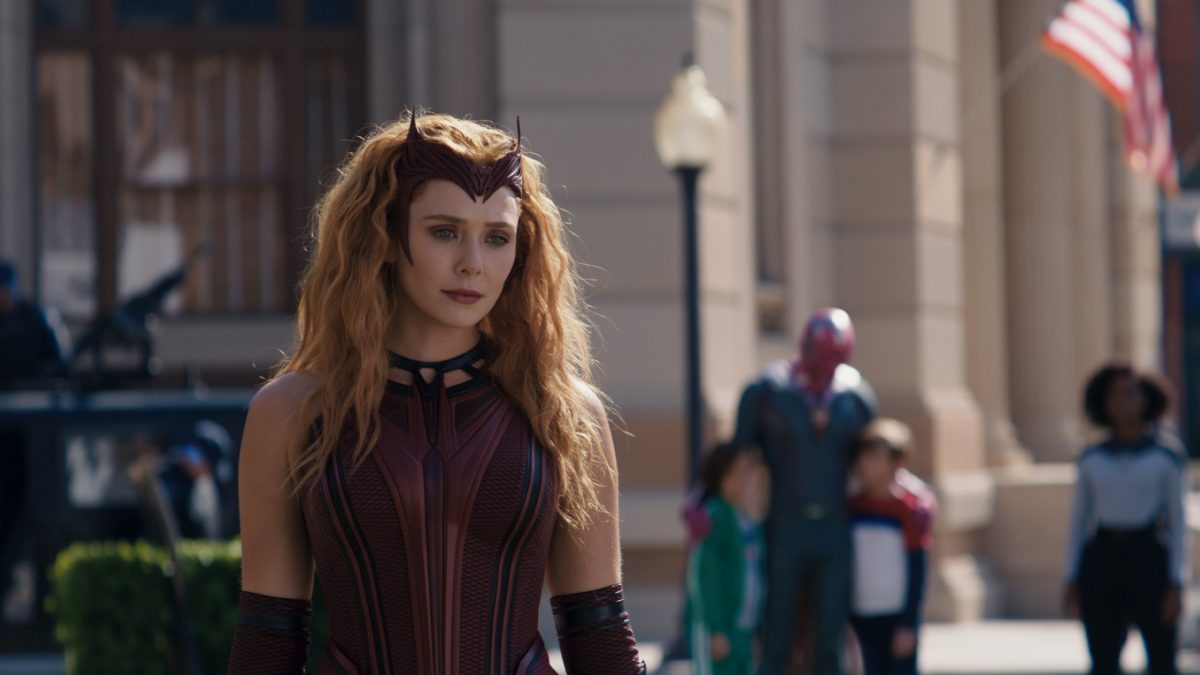 Elizabeth Olsen dans le rôle de Wanda Maximoff dans la finale de 