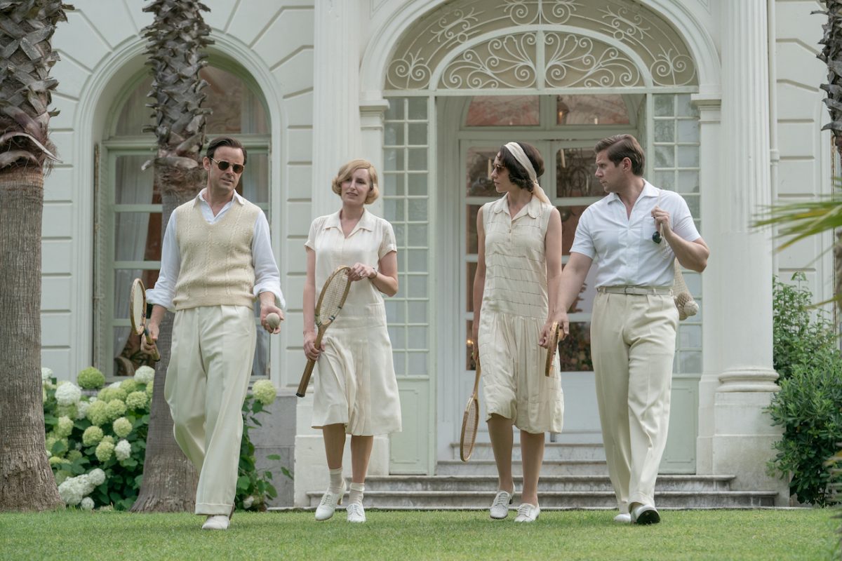 Harry Hadden-Paton dans Bertie Pelham, Laura Carmichael dans Lady Edith, Tuppence Middleton dans Lucy Smith et Allen Leech dans Tom Branson dans