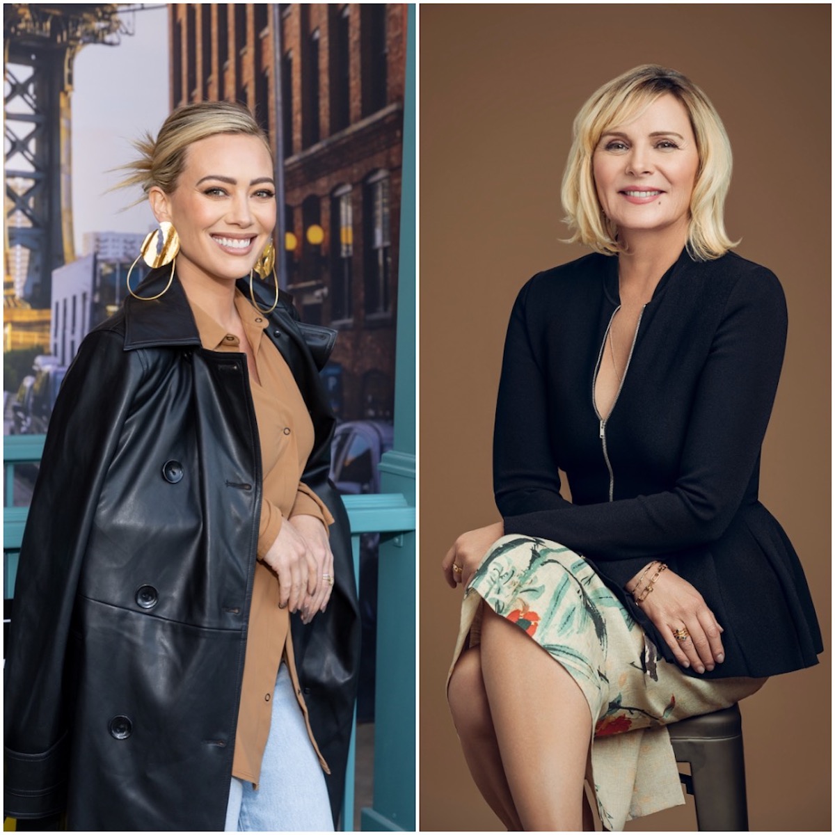 Photos côte à côte de Hilary Duff et Kim Cattrall.