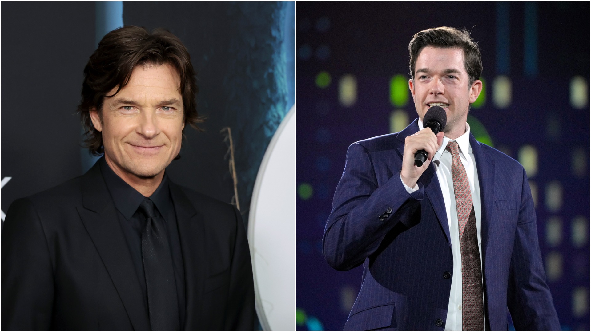 Jason Bateman sourit sur le tapis rouge et John Mulaney se produit sur scène