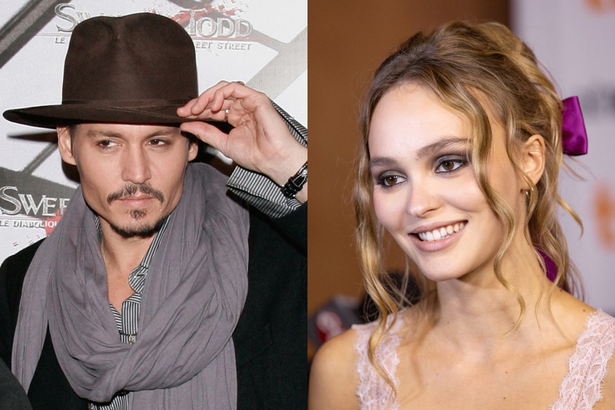 La star de 'Sweeney Todd' Johnny Depp et Lily-Rose Depp avec Johnny portant un chapeau avec un pas et une répétition 'Sweeney Todd' et Lily-Rose souriant avec une robe à bretelles blanches