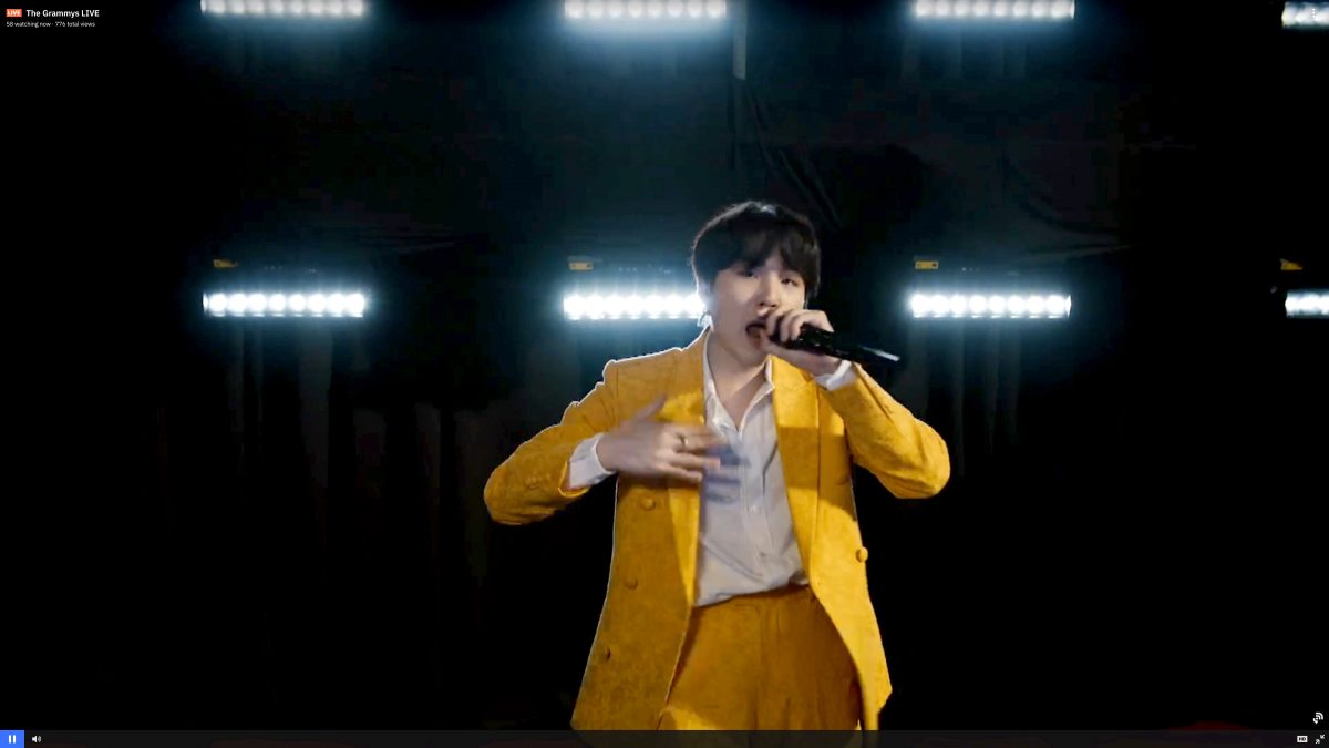 Suga de BTS se produit lors de la 63e édition des GRAMMY Awards