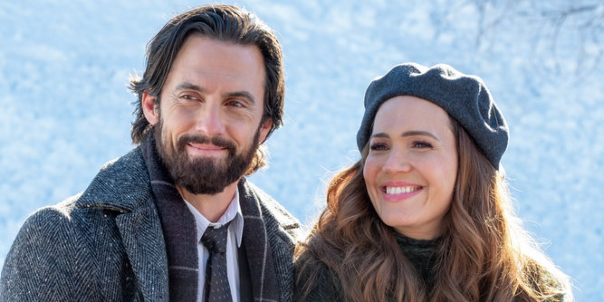 Milo Ventimiglia et Mandy Moore sur le tournage de This Is Us.