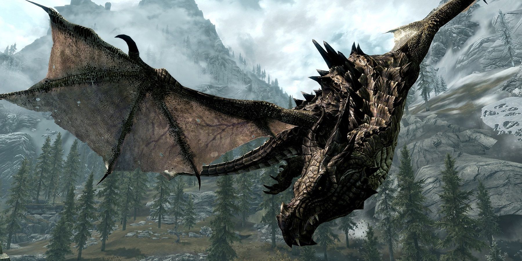 skyrim dragon et combat géant