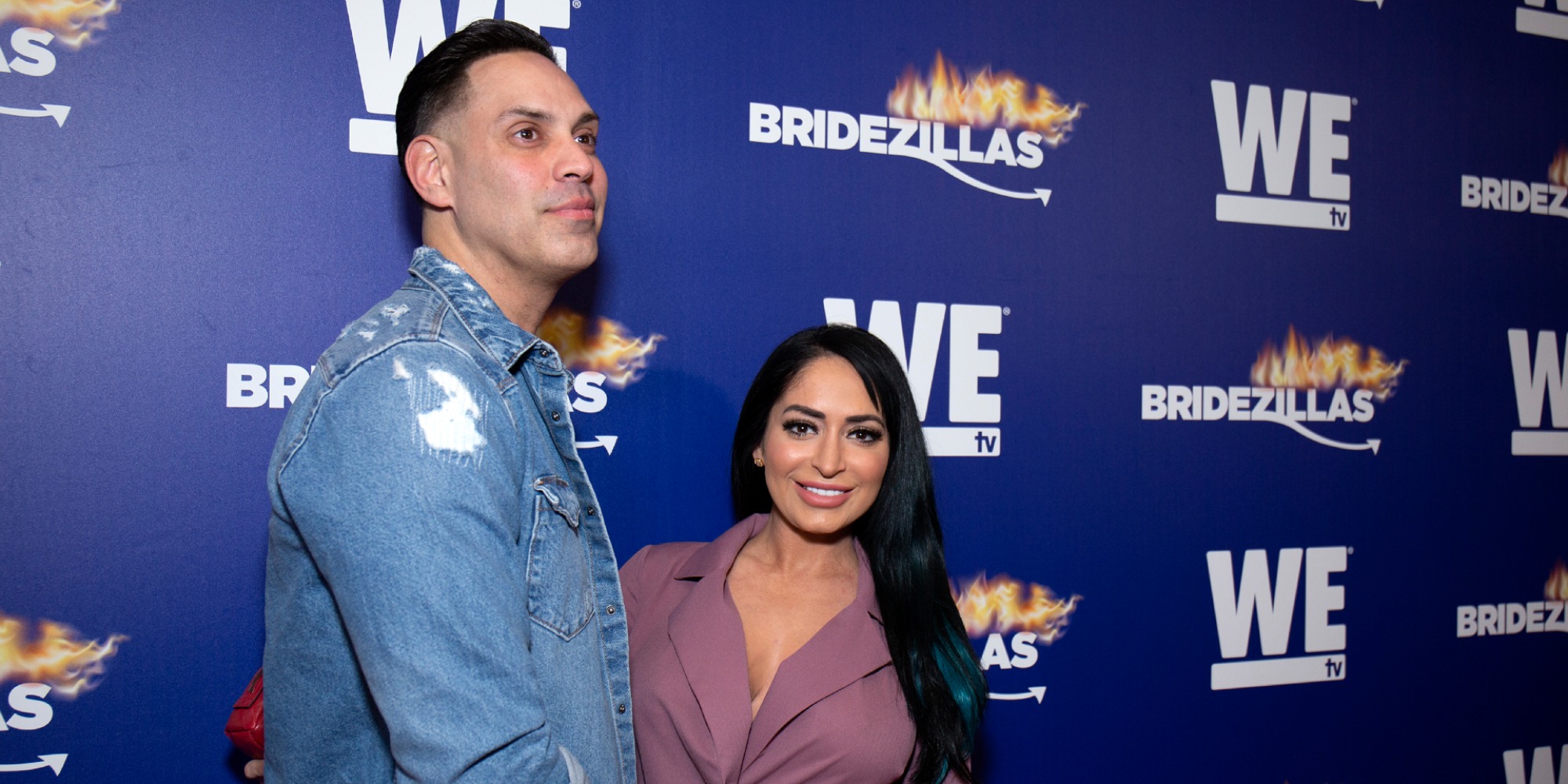 'Jersey Shore: vacances en famille" les stars Chris Larangeira et Angelina Pivarnick posent sur le tapis rouge en 2019.