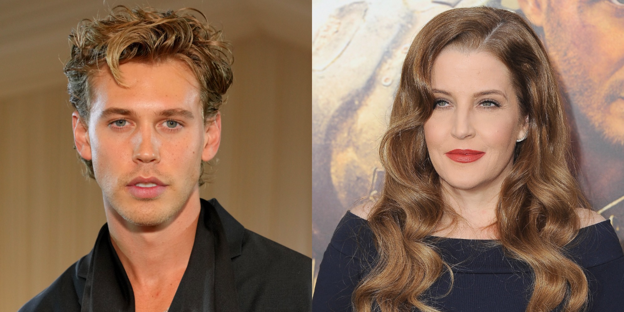Austin Butler et Lisa Marie dans des photographies côte à côte.