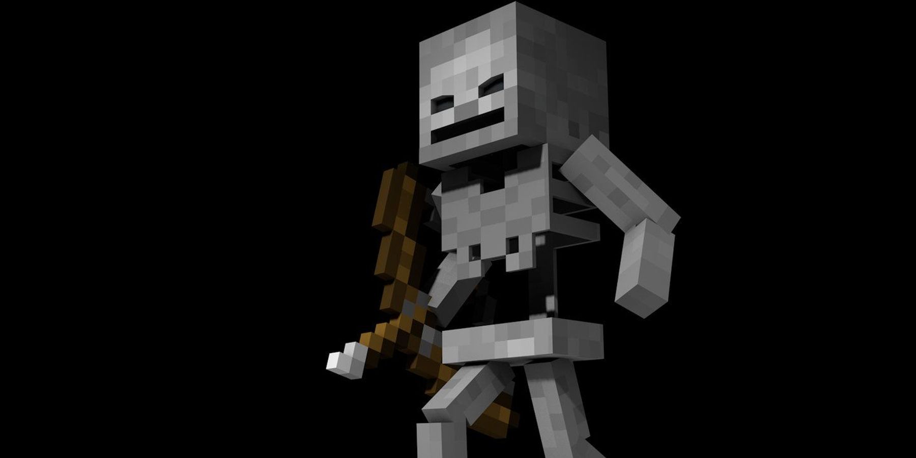 minecraft squelette en colère arc sombre flèche