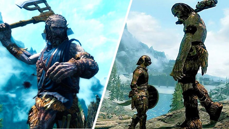 Skyrim Giant envoie un PNJ de quête voler dans les airs