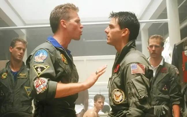 Val Kilmer et Tom Cruise dans l'original de 1986.  Crédit : Paramount Pictures