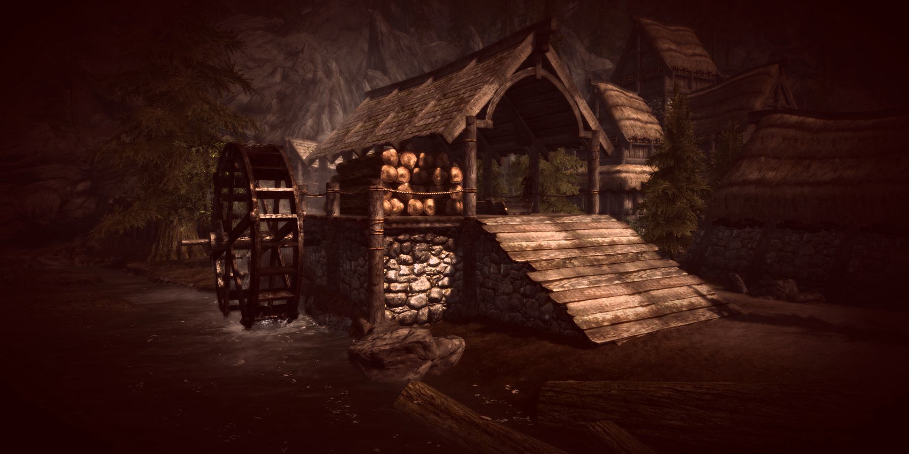 scierie skyrim bordure sombre brume rouge