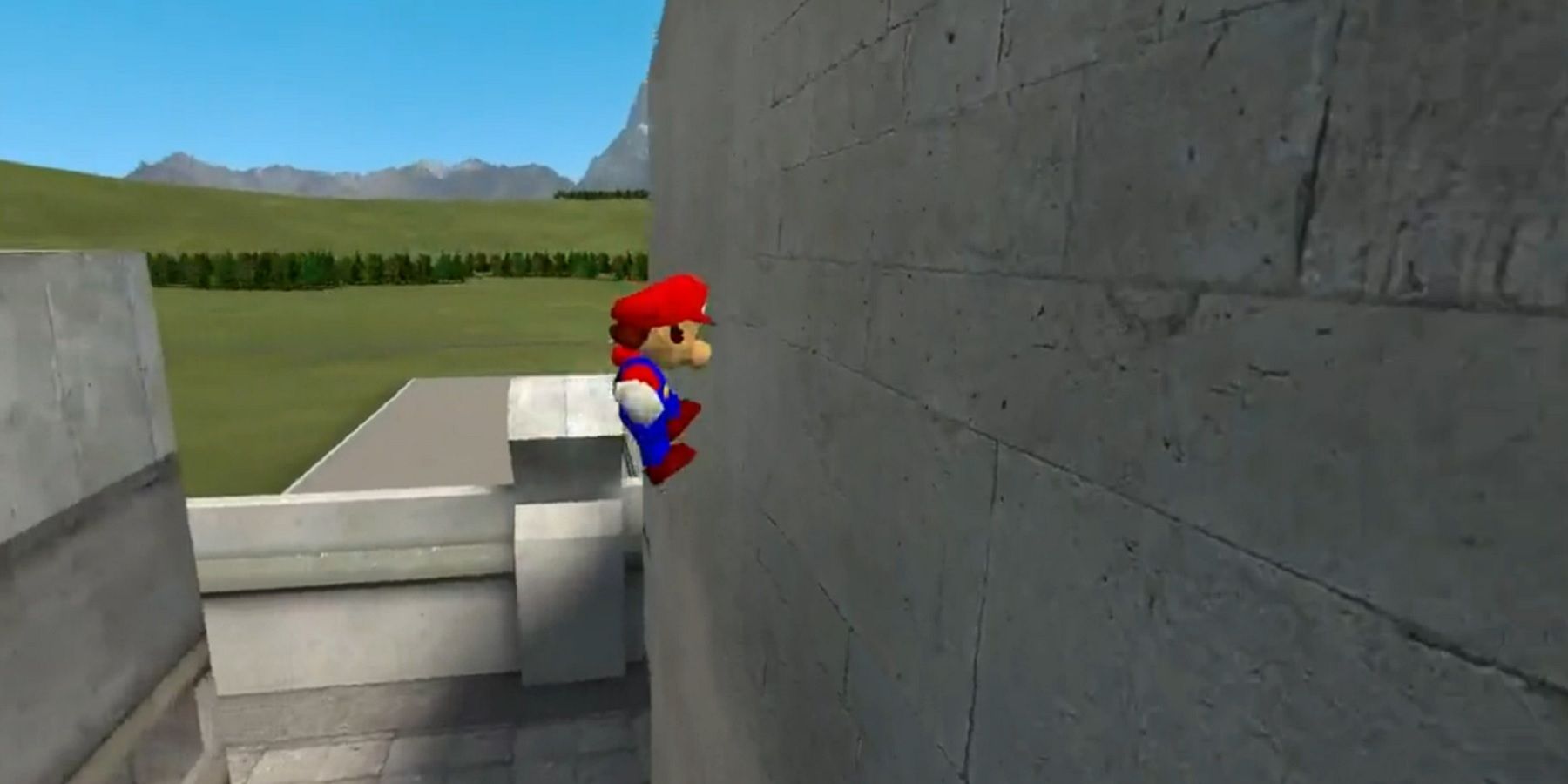 Une image de Garrys Mod montrant Mario de Mario 64 effectuant un saut de mur.