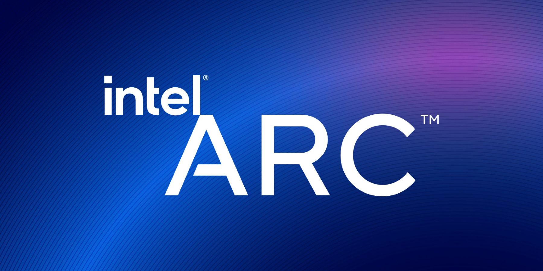 Une image du logo Intel Acr sur un fond bleu et violet.
