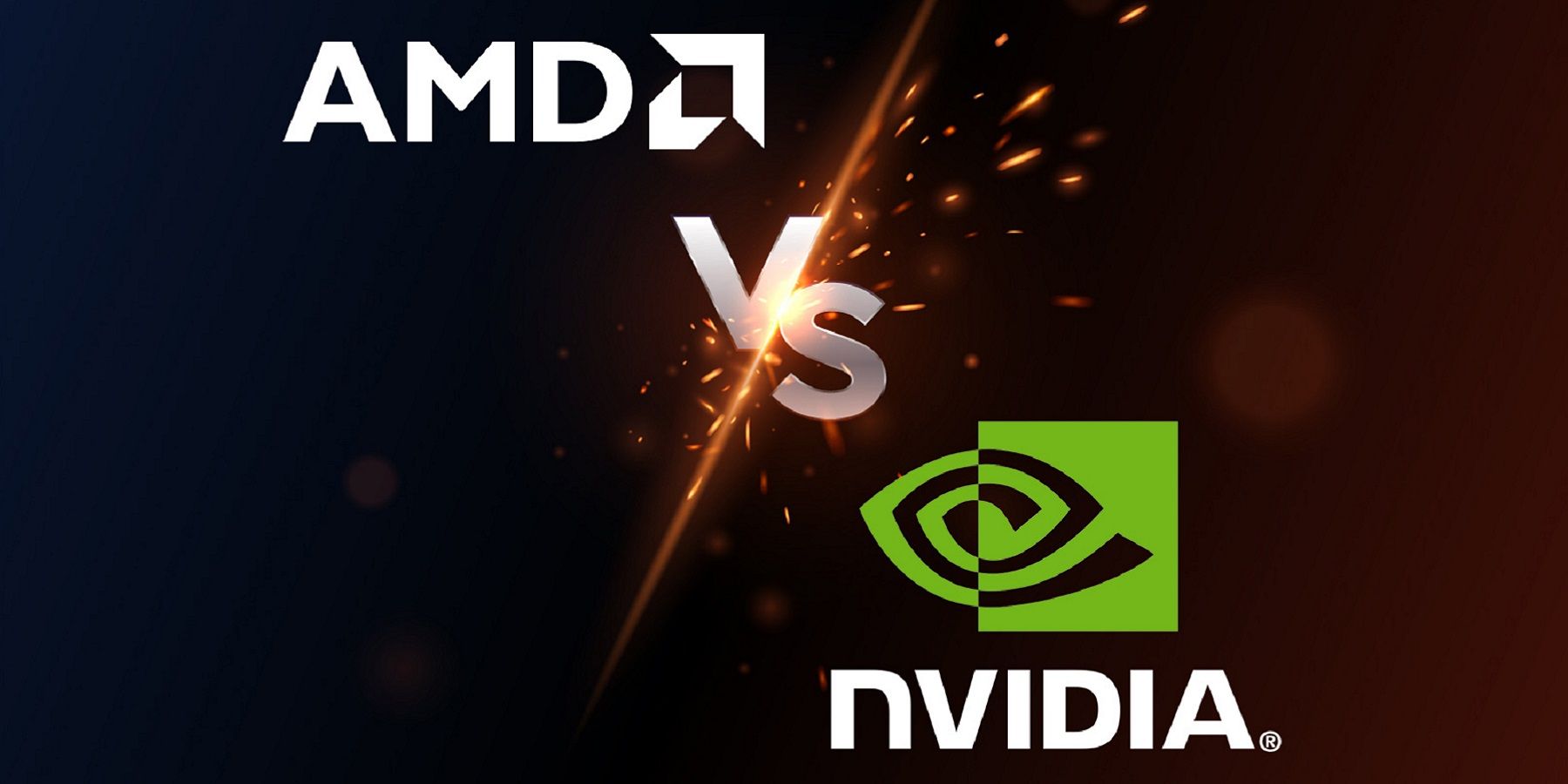 Image flashy montrant le logo AMD et Nvidia avec 