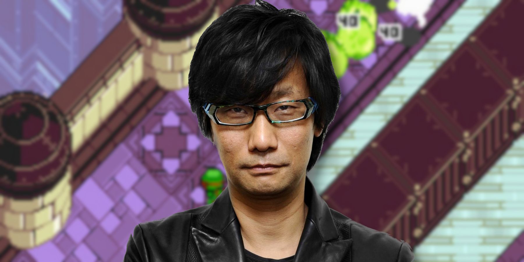 lunar-knights-hiImage de Hideo Kojima avec une capture d'écran floue de Lunar Knights en arrière-plan.