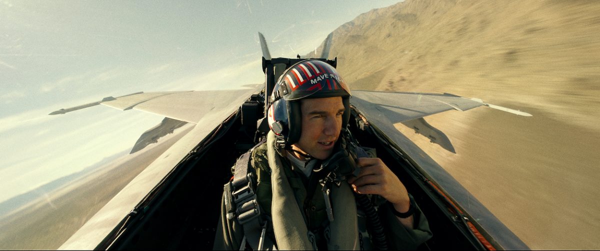 Tom Cruise en tant que capitaine Pete "Maverick" Mitchell dans 