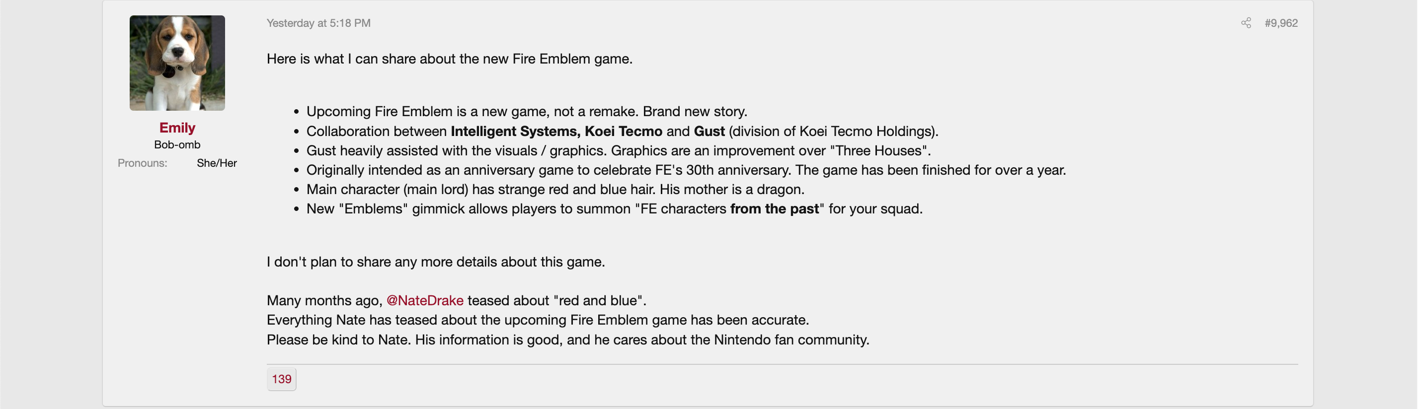 rumeur emblème du feu nintendo switch