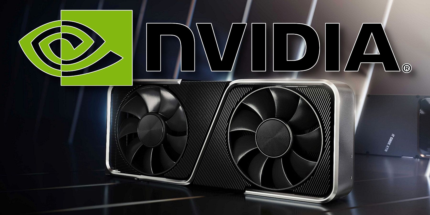 Une image d'une carte graphique Nvidia avec le logo de l'entreprise en haut de l'image.
