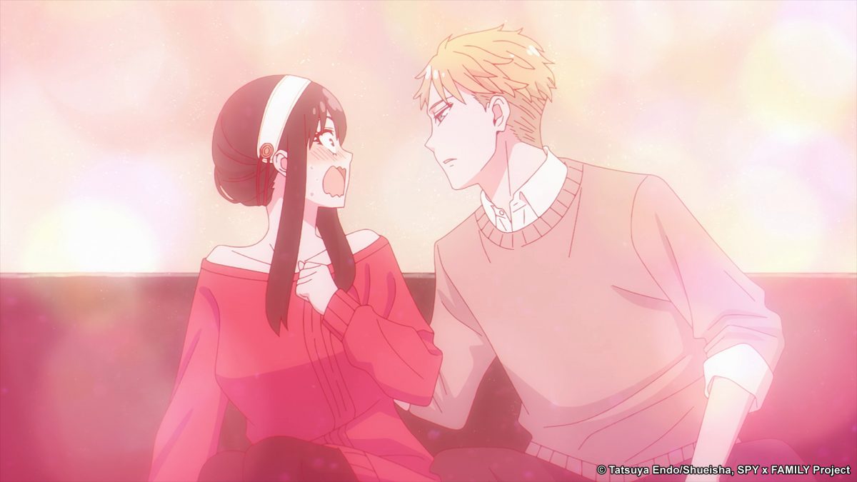 Yor et Loid Forger se penchent pour un baiser, qui se poursuit dans l'épisode 9 de 