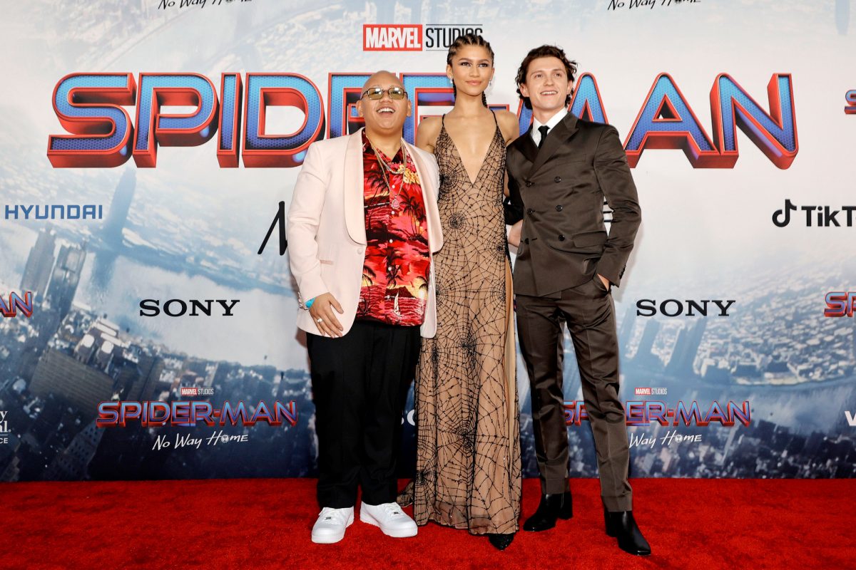 Jacob Batalon, Zendaya et Tom Holland à la première de 